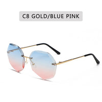 ZXWLYXGX Design Fashion Lady Sun glasses 2020 Rimless Women Sunglasses Vintage Alloy Frame Classic Brand Designer Shades Oculos