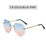 ZXWLYXGX Design Fashion Lady Sun glasses 2020 Rimless Women Sunglasses Vintage Alloy Frame Classic Brand Designer Shades Oculos