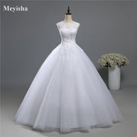 ZJ9139 Ball Gown Real Images Lace Tulle 2020 Wedding Dresses 2019 Dresses Bridal Dress Plus Size Shine Skirt Crystal Beads