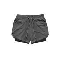 Men&#39;s Casual Shorts 2 in 1 Running Shorts Quick Drying Sport Shorts Gyms Fitness Bodybuilding Workout Built-in Pockets Short Men