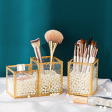 1/2/3/4 Grids Glass Makeup Brush Eyebrow Pen Storage Barrel Lipstick Holder Cosmetic Makeup Organizer Finishing Storage Box