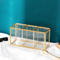 1/2/3/4 Grids Glass Makeup Brush Eyebrow Pen Storage Barrel Lipstick Holder Cosmetic Makeup Organizer Finishing Storage Box