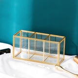 1/2/3/4 Grids Glass Makeup Brush Eyebrow Pen Storage Barrel Lipstick Holder Cosmetic Makeup Organizer Finishing Storage Box