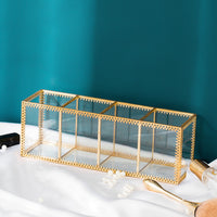 1/2/3/4 Grids Glass Makeup Brush Eyebrow Pen Storage Barrel Lipstick Holder Cosmetic Makeup Organizer Finishing Storage Box