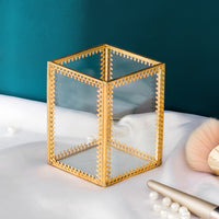 1/2/3/4 Grids Glass Makeup Brush Eyebrow Pen Storage Barrel Lipstick Holder Cosmetic Makeup Organizer Finishing Storage Box