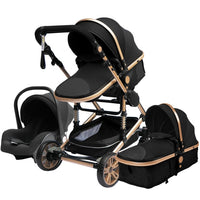 Luxurious Baby Stroller 3 in 1 Portable Travel Baby Carriage Fold Pram High Landscape Aluminum Frame Newborn Infant Stroller