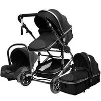 Luxurious Baby Stroller 3 in 1 Portable Travel Baby Carriage Fold Pram High Landscape Aluminum Frame Newborn Infant Stroller
