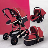 Luxurious Baby Stroller 3 in 1 Portable Travel Baby Carriage Fold Pram High Landscape Aluminum Frame Newborn Infant Stroller