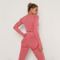 2 Pcs Sets Yoga Suit Tummy Control Sports Suits High Stretch Yoga Leggings Sets Fitness Sports Shirt Sets Training Sets Gym Wear