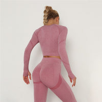 2 Pcs Sets Yoga Suit Tummy Control Sports Suits High Stretch Yoga Leggings Sets Fitness Sports Shirt Sets Training Sets Gym Wear