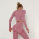 2 Pcs Sets Yoga Suit Tummy Control Sports Suits High Stretch Yoga Leggings Sets Fitness Sports Shirt Sets Training Sets Gym Wear