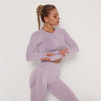 2 Pcs Sets Yoga Suit Tummy Control Sports Suits High Stretch Yoga Leggings Sets Fitness Sports Shirt Sets Training Sets Gym Wear