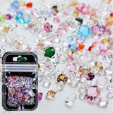 500Pcs/Set Multi-size Crystal AB Glass Nail Caviar Beads Glitter Rhinestones for Nail Design Nail Art Decorations 3D Micro Beads