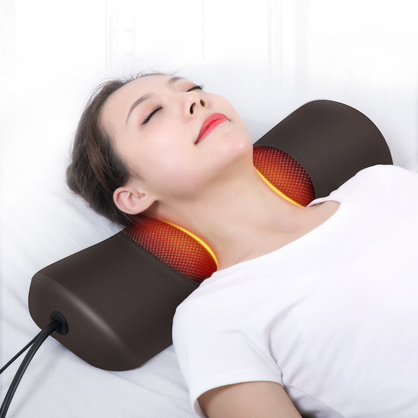 JinKaiRui Electric Infrared Heating Kneading Neck Shoulder Back Body Spa Massage Pillow Car Chair Shiatsu Massager Masaj Device