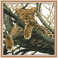 Animal Leopard Series DMC Cross Stitch Kit Aida 14ct 11ct Count Print Canvas Cross Stitch Needlework Embroidery DIY Handmade