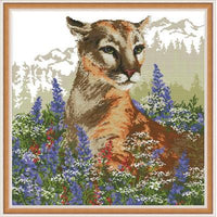 Animal Leopard Series DMC Cross Stitch Kit Aida 14ct 11ct Count Print Canvas Cross Stitch Needlework Embroidery DIY Handmade