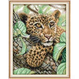 Animal Leopard Series DMC Cross Stitch Kit Aida 14ct 11ct Count Print Canvas Cross Stitch Needlework Embroidery DIY Handmade