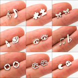 Multiple Golden Stainless Steel Cute Stud Earrings for Women Girls 2020 Fashion Minimalist Earrings Carnations Jewlery Gifts