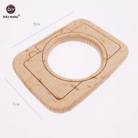 Let&#39;s Make Nordic Hanging Wooden Camera Toys Kids 1pc Beech Wooden Camera Strap Wood Blocks Baby Product Gifts Montessori Toys