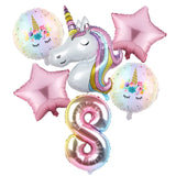 6pcs Rainbow Gradient Unicorn Party Balloon 32 inch Number Birthday Party Decorations Kids Unicorn Party Wedding Balloons Globos