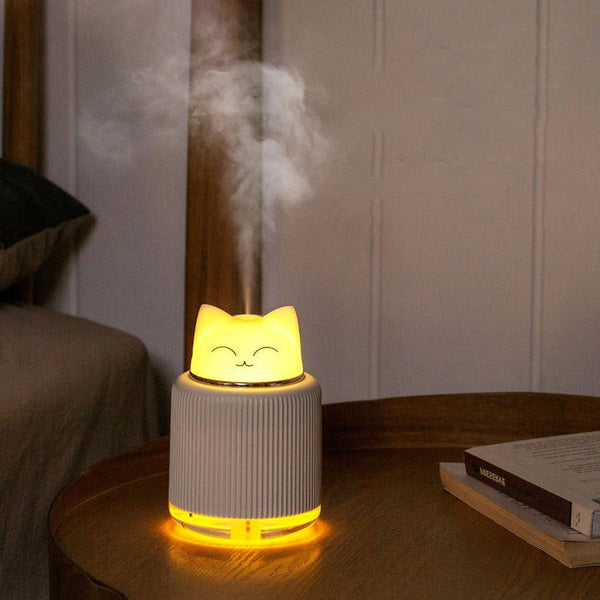300ML USB Portable Air Humidifier Ultrasonic Aroma Oil Essential Diffuser LED Light Cute Cat Bear  Mist Maker For Home Car
