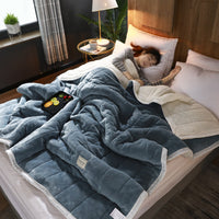 mmermind fleece blankets and throws Adult Thick Warm winter Blankets Home Super Soft duvet luxury solid Blankets On twin Bedding