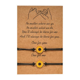 Vintage Jewelry Sunflower Designer Bracelets Gold Sunflower Quote Wish Bracelet Pinky Promise Couple Jewelry Women
