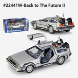 WELLY 1:24 DMC number one player Back to the future Time simulation alloy car model crafts decoration collection toy tools gift