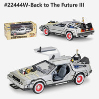 WELLY 1:24 DMC number one player Back to the future Time simulation alloy car model crafts decoration collection toy tools gift