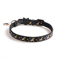 Cute Cat Collars with Moon Star Pendant Adjustable Puppy Kitten Necklace Fruits Pattern Cats Rabbit Collars with Bells