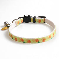 Cute Cat Collars with Moon Star Pendant Adjustable Puppy Kitten Necklace Fruits Pattern Cats Rabbit Collars with Bells