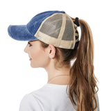Women Ponytail Baseball Cap Snapback Adjustable Ponytail Gorras Casquette Summer Sunhat Mesh Trucker Hat Casquette Femm WH077