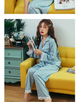 Lisacmvpnel Print Fashion Women Pajama Set Sweet Lace Cuff Trousers Long Sleeve Suit Pyjamas