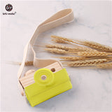 Let&#39;s Make Nordic Hanging Wooden Camera Toys Kids 1pc Beech Wooden Camera Strap Wood Blocks Baby Product Gifts Montessori Toys
