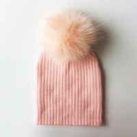 Winter Children Boy Girl Crochet Artificial Pompom Hat Knitted Toddler Kids Caps With Pompon Baby Beanie Hats Bonnet