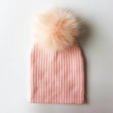 Winter Children Boy Girl Crochet Artificial Pompom Hat Knitted Toddler Kids Caps With Pompon Baby Beanie Hats Bonnet