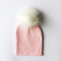 Winter Children Boy Girl Crochet Artificial Pompom Hat Knitted Toddler Kids Caps With Pompon Baby Beanie Hats Bonnet