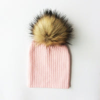 Winter Children Boy Girl Crochet Artificial Pompom Hat Knitted Toddler Kids Caps With Pompon Baby Beanie Hats Bonnet