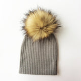 Winter Children Boy Girl Crochet Artificial Pompom Hat Knitted Toddler Kids Caps With Pompon Baby Beanie Hats Bonnet