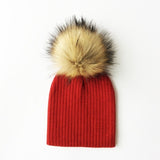 Winter Children Boy Girl Crochet Artificial Pompom Hat Knitted Toddler Kids Caps With Pompon Baby Beanie Hats Bonnet