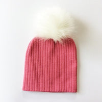 Winter Children Boy Girl Crochet Artificial Pompom Hat Knitted Toddler Kids Caps With Pompon Baby Beanie Hats Bonnet