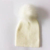 Winter Children Boy Girl Crochet Artificial Pompom Hat Knitted Toddler Kids Caps With Pompon Baby Beanie Hats Bonnet