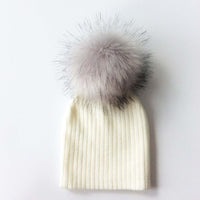 Winter Children Boy Girl Crochet Artificial Pompom Hat Knitted Toddler Kids Caps With Pompon Baby Beanie Hats Bonnet