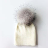 Winter Children Boy Girl Crochet Artificial Pompom Hat Knitted Toddler Kids Caps With Pompon Baby Beanie Hats Bonnet
