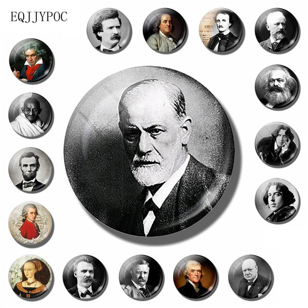 Sigmund Freud Refrigerators Sticker Magnetic 30mm Psychoanalysis Psychology Famous People Fridge Magnet Souvenir Home Decor