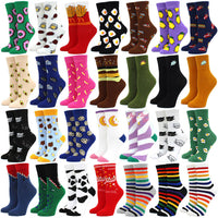 Women Socks Funny Cute Cartoon Fruits Banana Avocado Lemon Egg Cookie Donuts Food Happy colorful novelty skateboard Socks