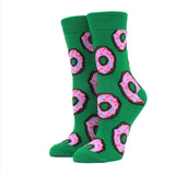Women Socks Funny Cute Cartoon Fruits Banana Avocado Lemon Egg Cookie Donuts Food Happy colorful novelty skateboard Socks