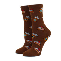 Women Socks Funny Cute Cartoon Fruits Banana Avocado Lemon Egg Cookie Donuts Food Happy colorful novelty skateboard Socks