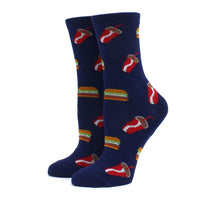 Women Socks Funny Cute Cartoon Fruits Banana Avocado Lemon Egg Cookie Donuts Food Happy colorful novelty skateboard Socks