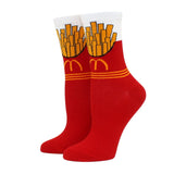 Women Socks Funny Cute Cartoon Fruits Banana Avocado Lemon Egg Cookie Donuts Food Happy colorful novelty skateboard Socks